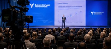 Съёмка конференции с докладчиком на сцене